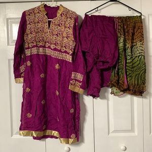 Purple shalwar kameez Pakistani